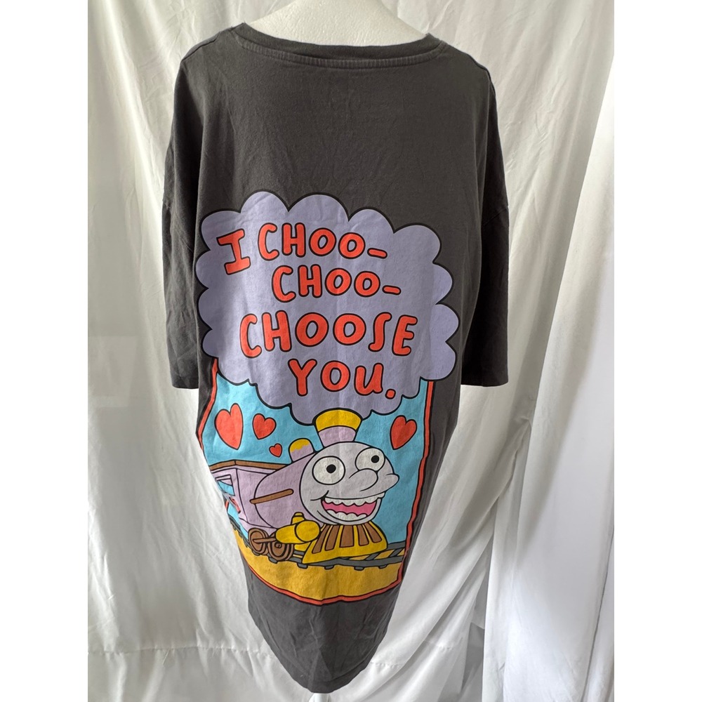 Primark The Simpsons Lisa I Choo-Choo-Choose You T-Shirt Dress Grey Small